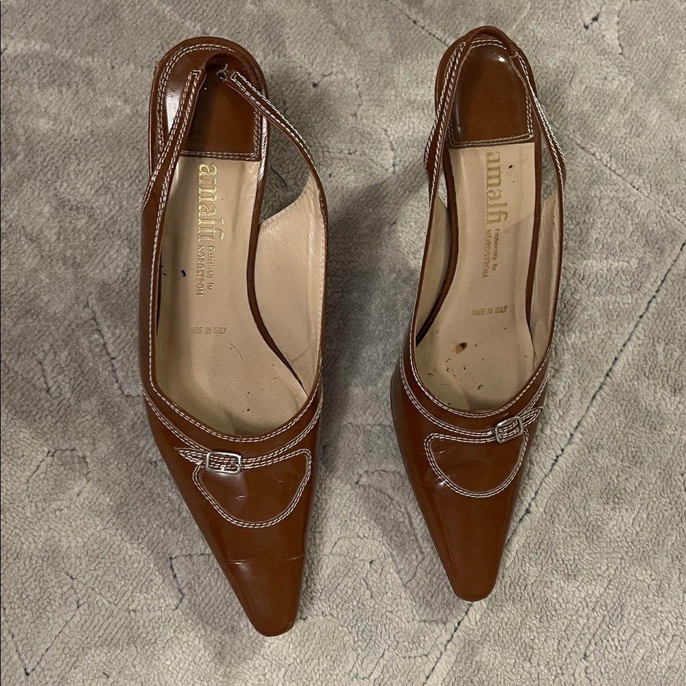Brown Slingback Heels - Picture 2 of 6